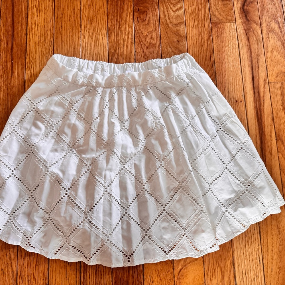 Zara White Eyelet Mini Skirt